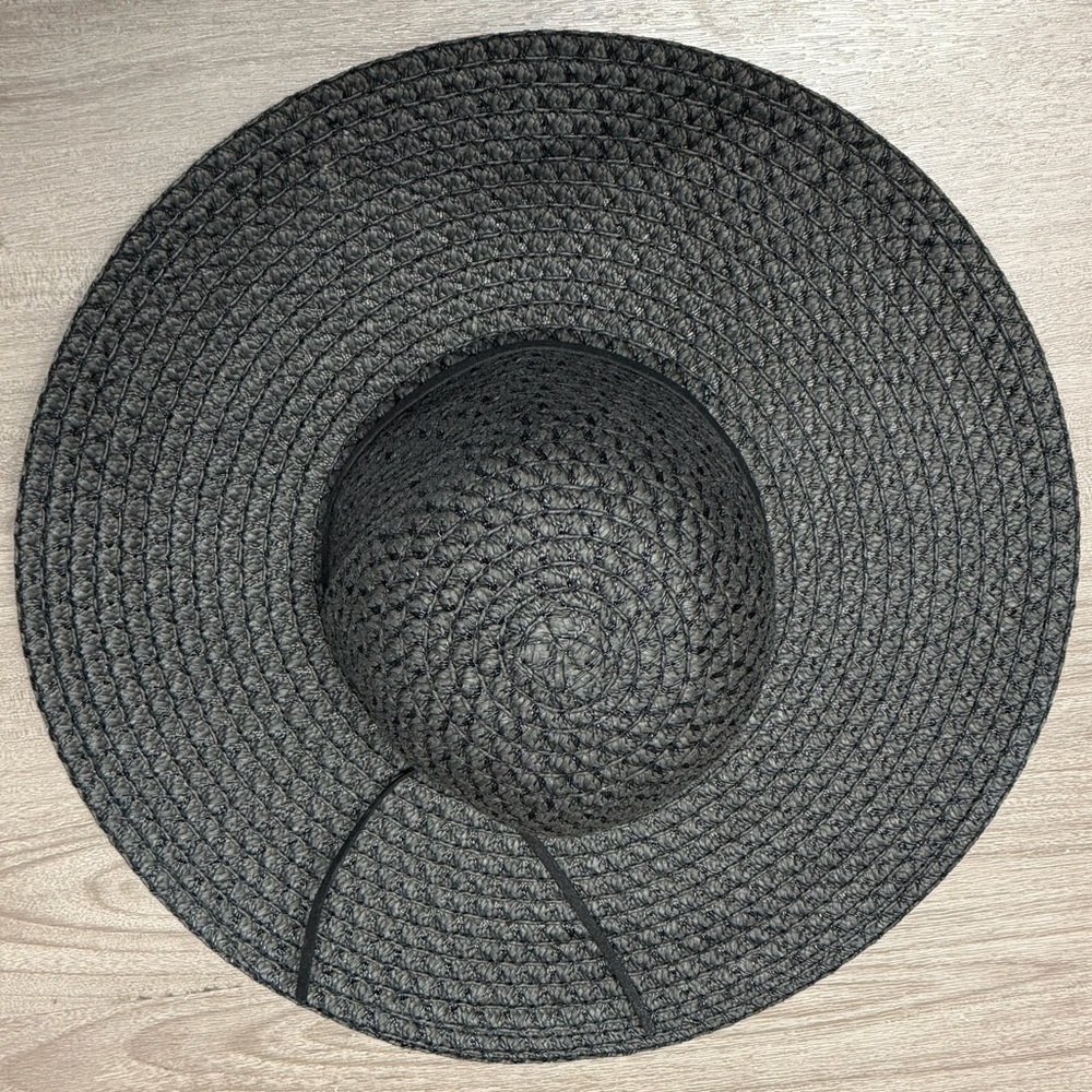 Women's Black Wide Brim Breathable Hat With Bow, Travel Sunshade, Foldable NWOT - Picture 5 of 7